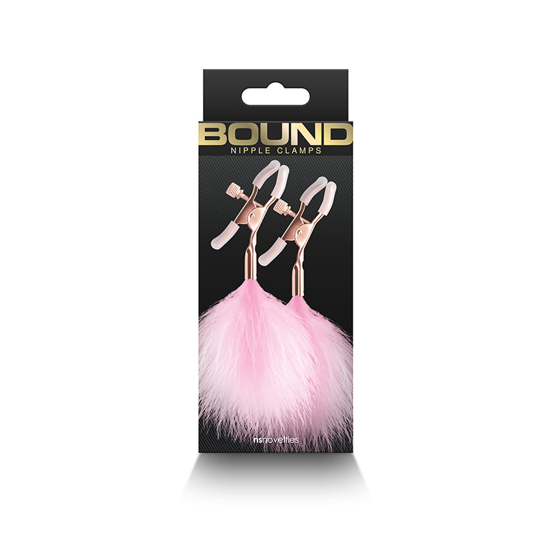Bound Nipple Clamps F1 - Pink Feather