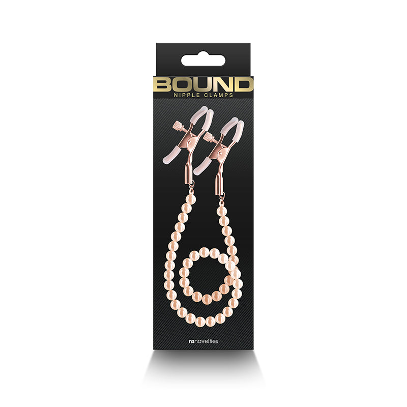 Bound Nipple Clamps DC1 - Rose Gold Beads
