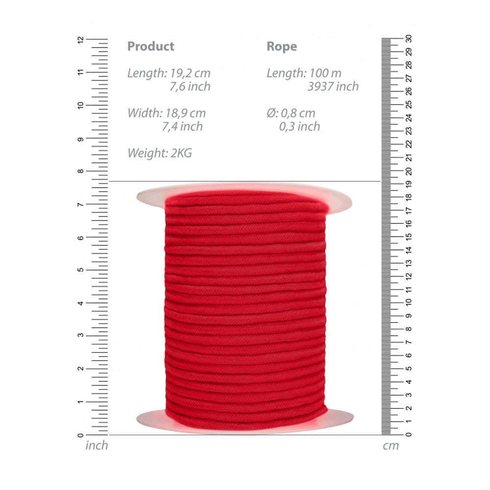 Ouch! Bondage Rope 100 Meter - Red