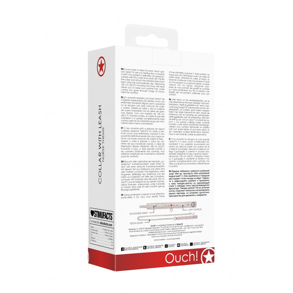 Ouch! Collar With Leash - Nurse Theme