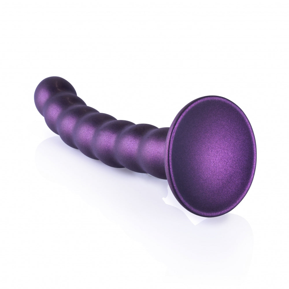 Ouch! Beaded G-Spot Dildo – 6.5 Inch Purple Silicone with Suction Base