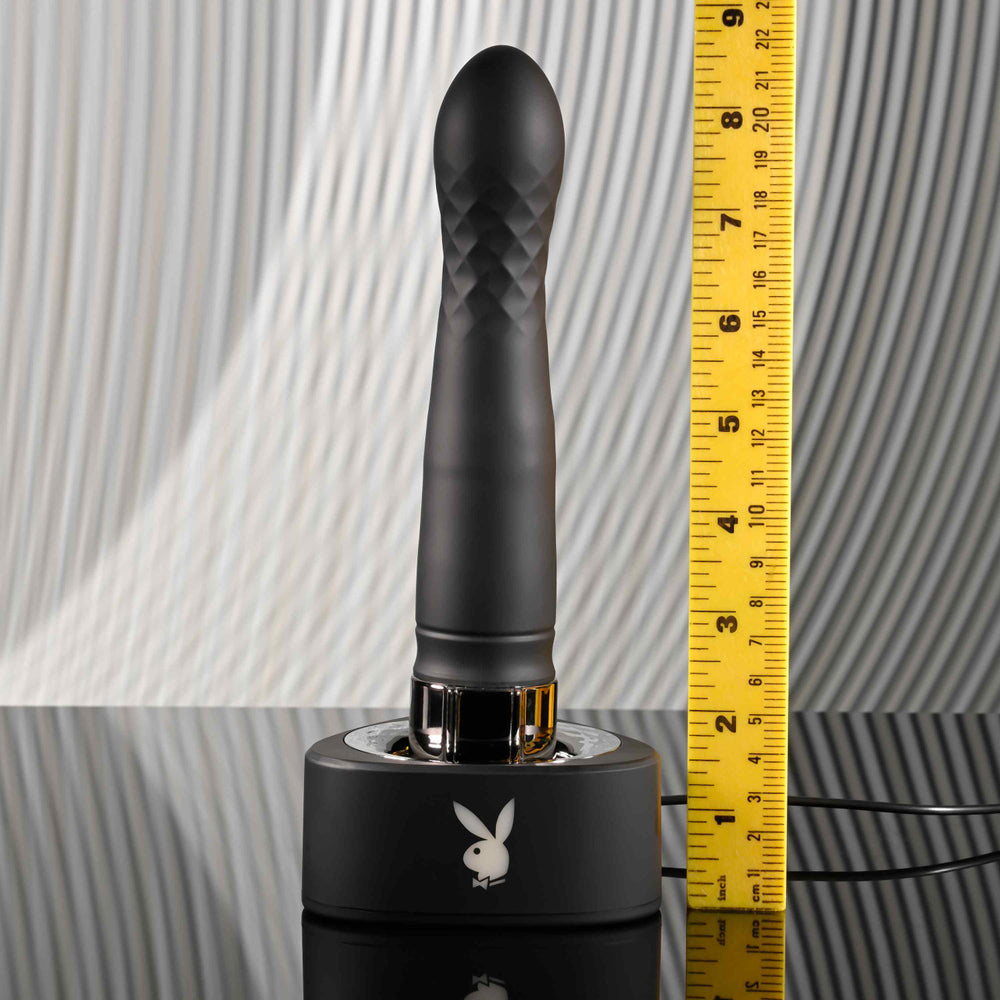 Playboy Pleasure Zone Thrusting Vibrator with Case 8.4 Inch - Black