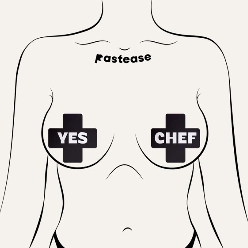 Black & White Yes Chef Pasties by JennaJean8