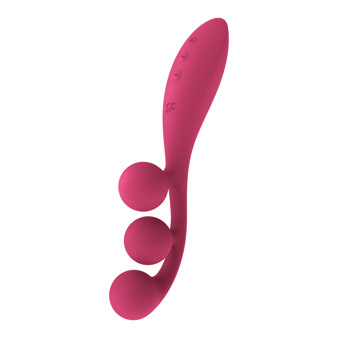 Satisfyer Tri Ball 1 Flexible Multi Vibe 8.8 Inch Rechargeable Silicone Vibrator - Red