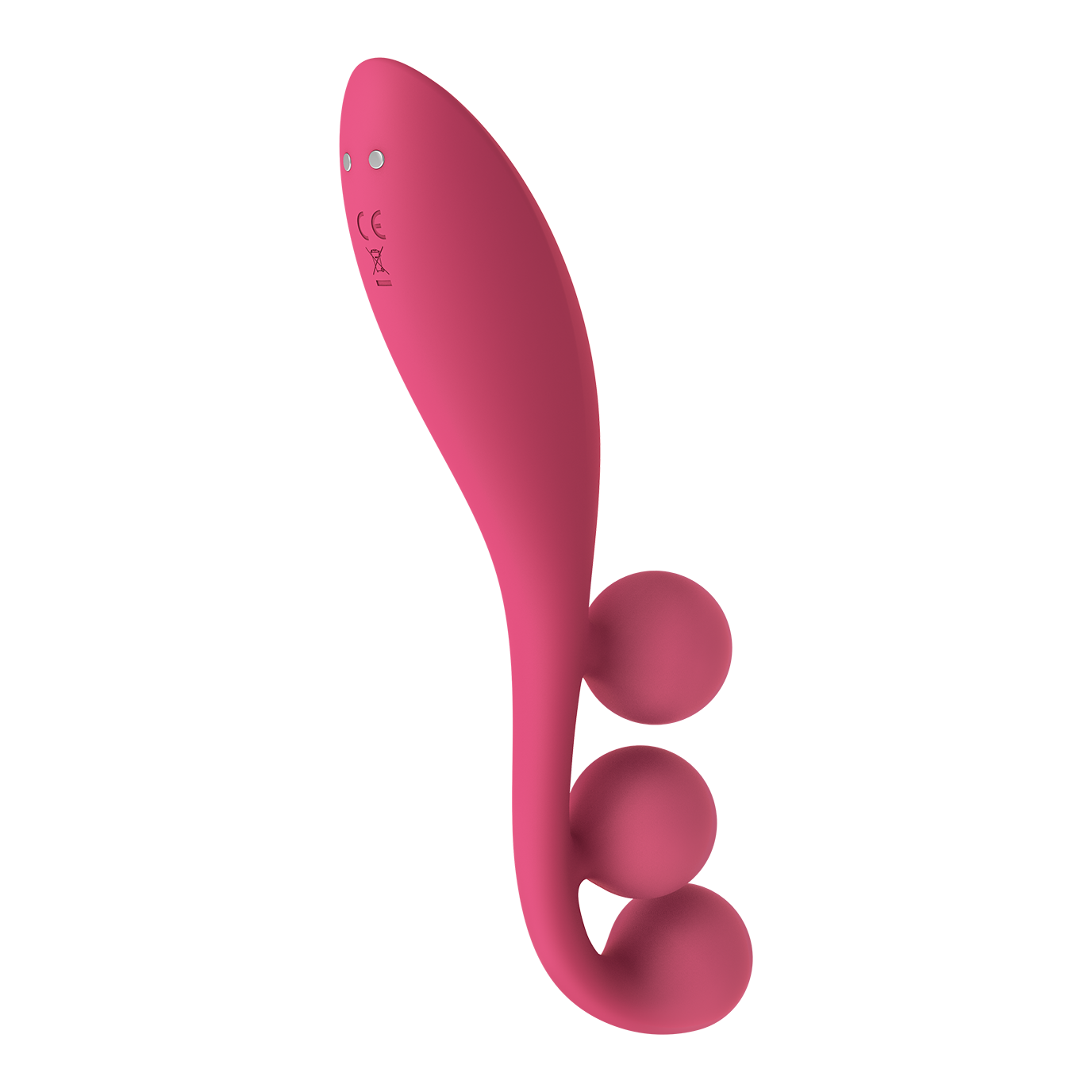 Satisfyer Tri Ball 1 Flexible Multi Vibe 8.8 Inch Rechargeable Silicone Vibrator - Red