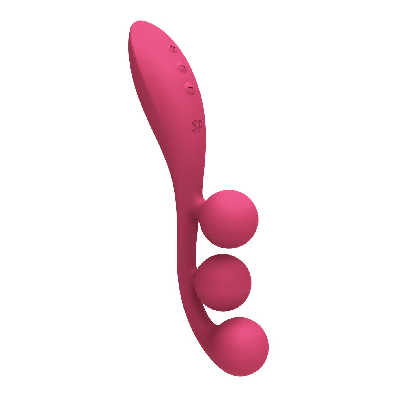 Satisfyer Tri Ball 1 Flexible Multi Vibe 8.8 Inch Rechargeable Silicone Vibrator - Red