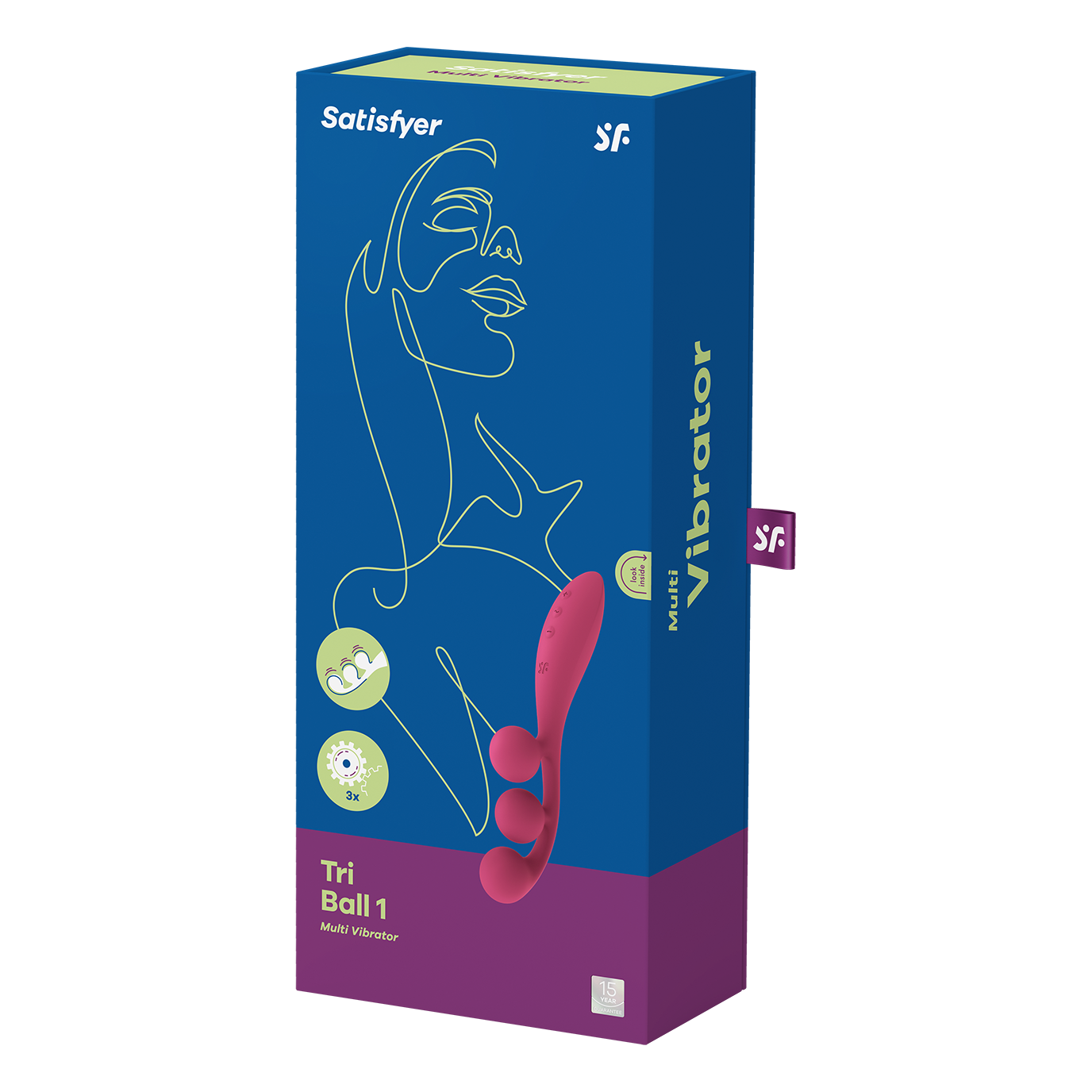 Satisfyer Tri Ball 1 Flexible Multi Vibe 8.8 Inch Rechargeable Silicone Vibrator - Red