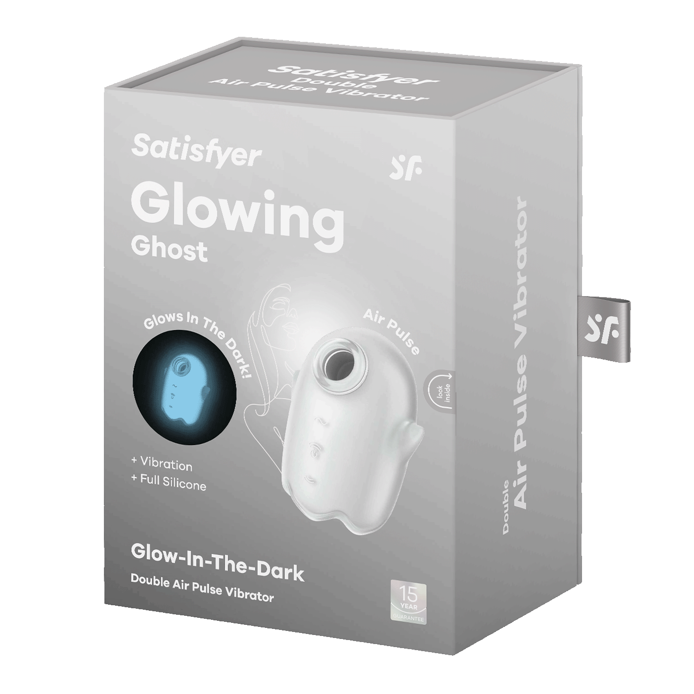 Satisfyer Glowing Ghost Air Pulse and Vibration Silicone Clitoral Stimulator - White