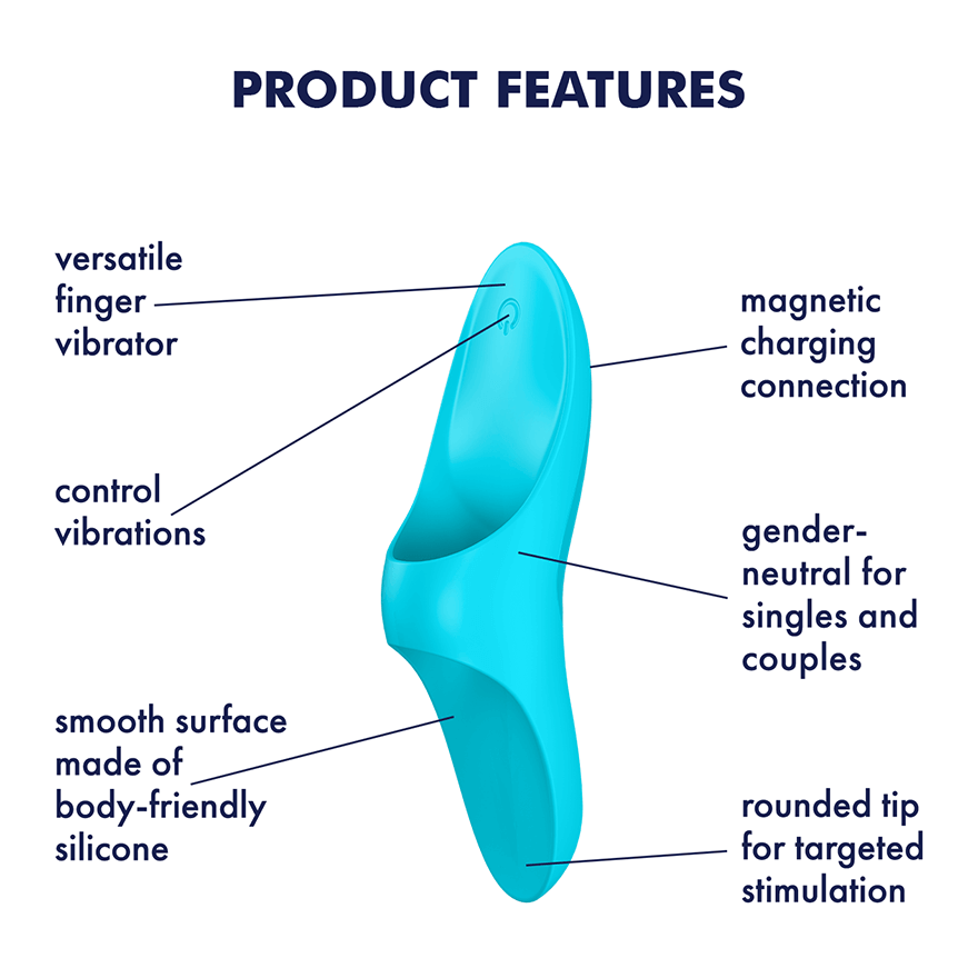 Satisfyer Teaser Rechargeable Silicone Finger Vibe – Light Blue