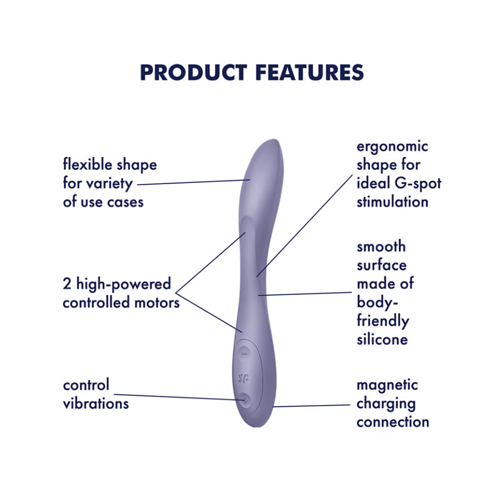 Satisfyer G-Spot Flex 2 Flexible Silicone G-Spot and Rabbit Vibrator - Dark Violet