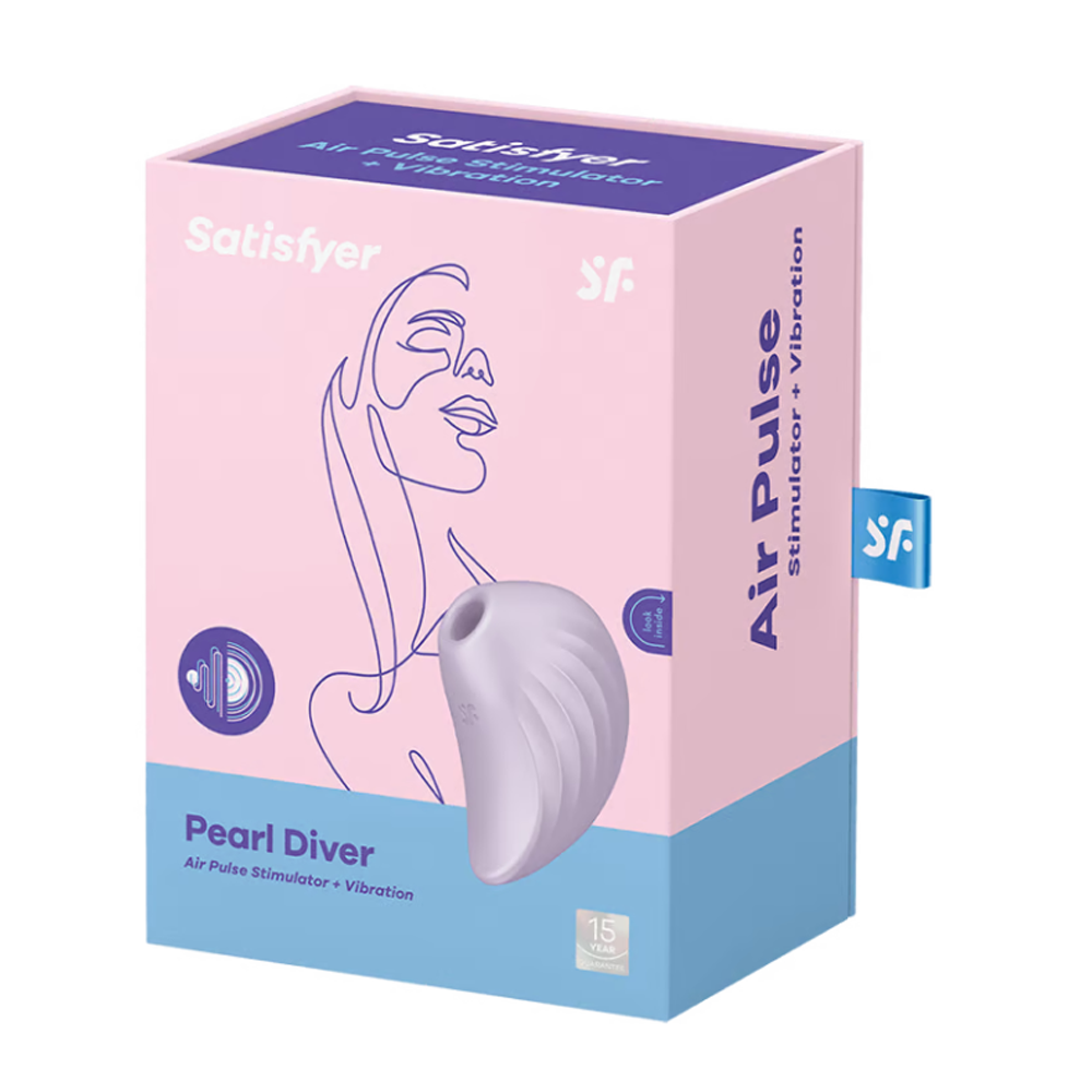 Satisfyer Pearl Diver Air Pulse & Vibration Silicone Clitoral Stimulator - Violet