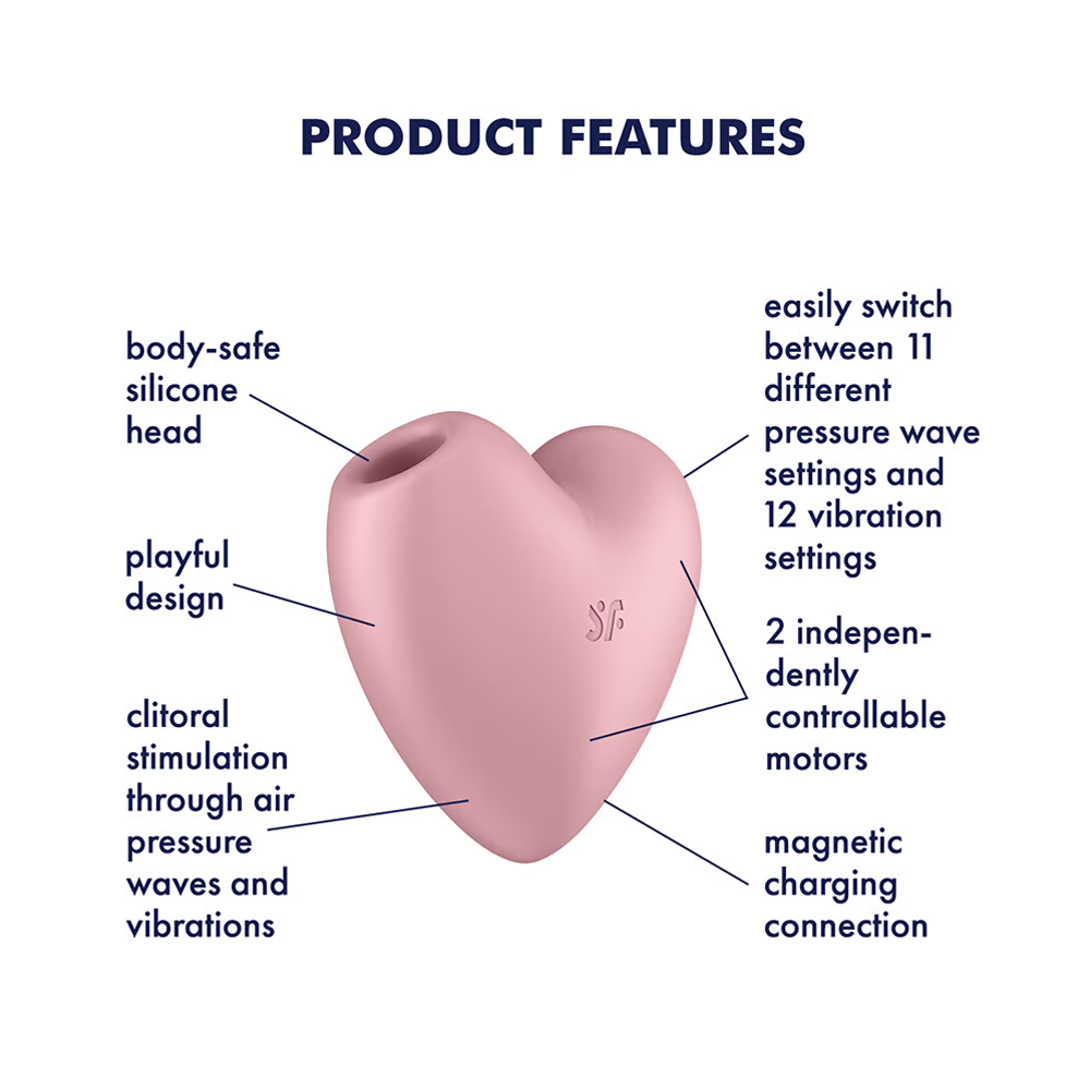 Satisfyer Cutie Heart Air Pulse & Vibration Clitoral Stimulator - Pink