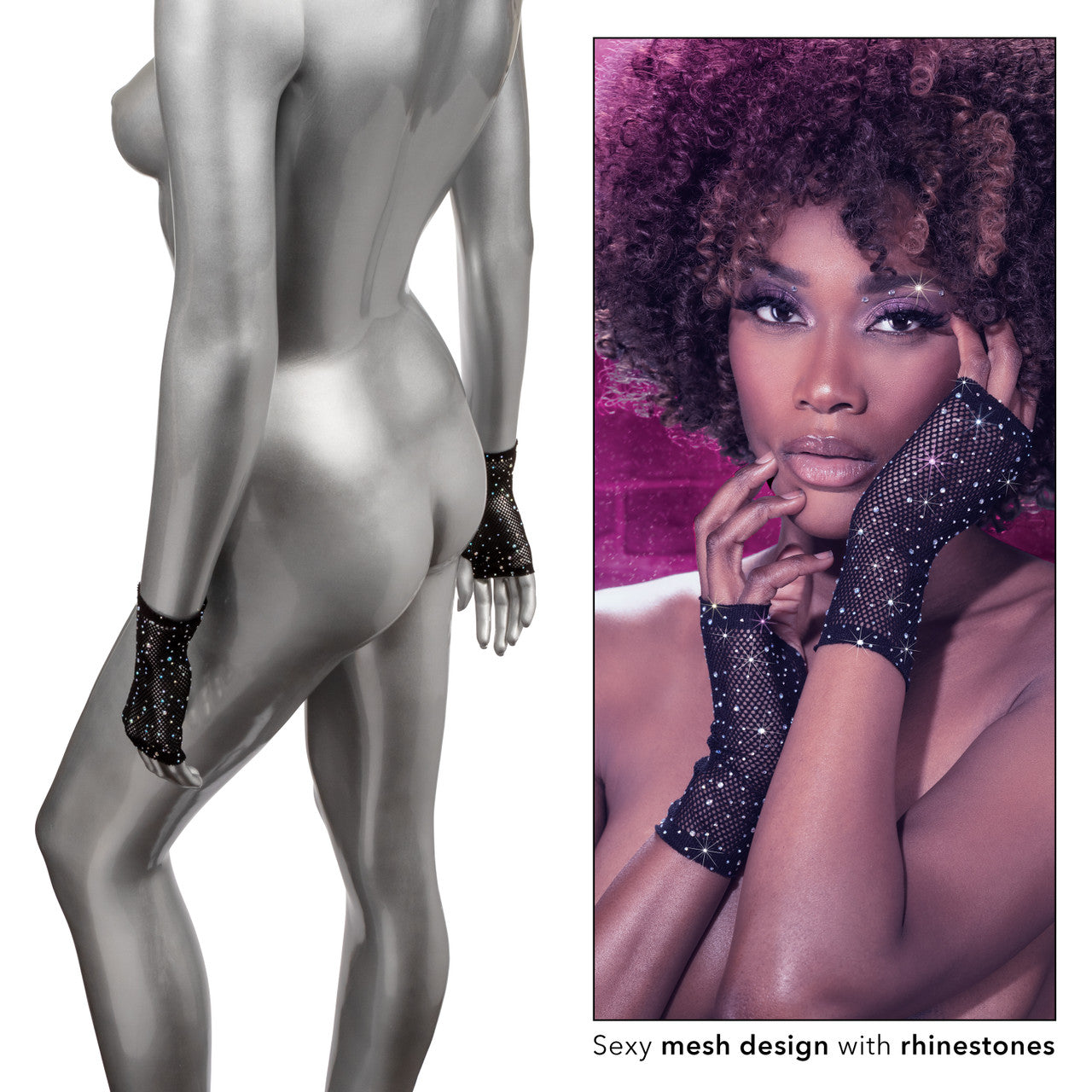 Radiance Fingerless Gloves - Black - Standard Size