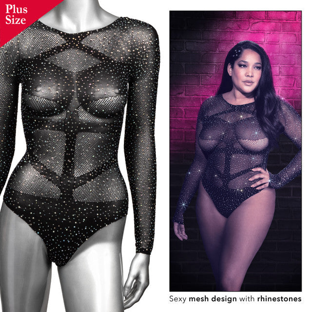 Radiance Long Sleeve Bodysuit - Black - Plus Size