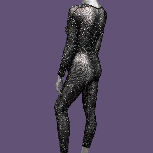 Radiance Crotchless Full Bodysuit - Black - Standard Size