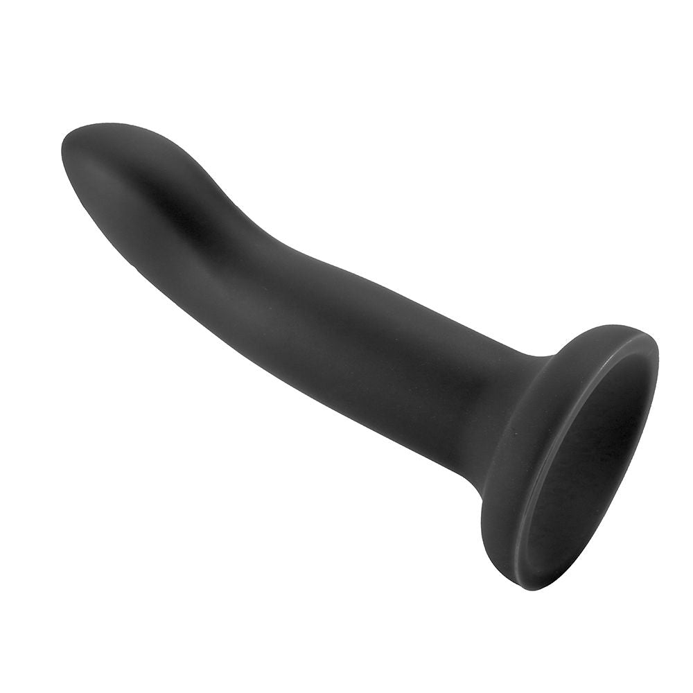 Gender Fluid Enthrall 6.5 Inch Strap-On Silicone Dildo – Black Non-Phallic Design