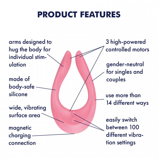 Satisfyer Endless Joy Couples Vibrator Silicone - Pink