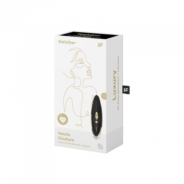 Satisfyer Haute Couture Air Pulse Vibrator Silicone – Black and White