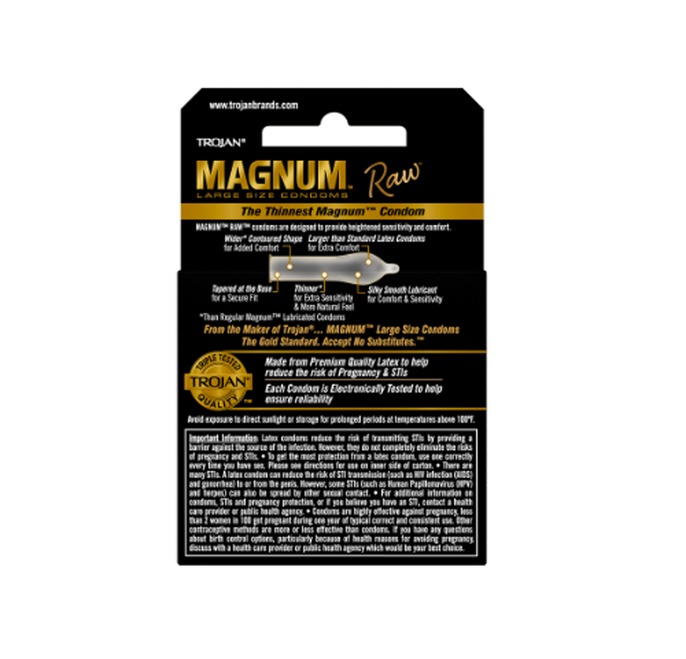 Trojan Magnum Raw Condoms - 3-Pack