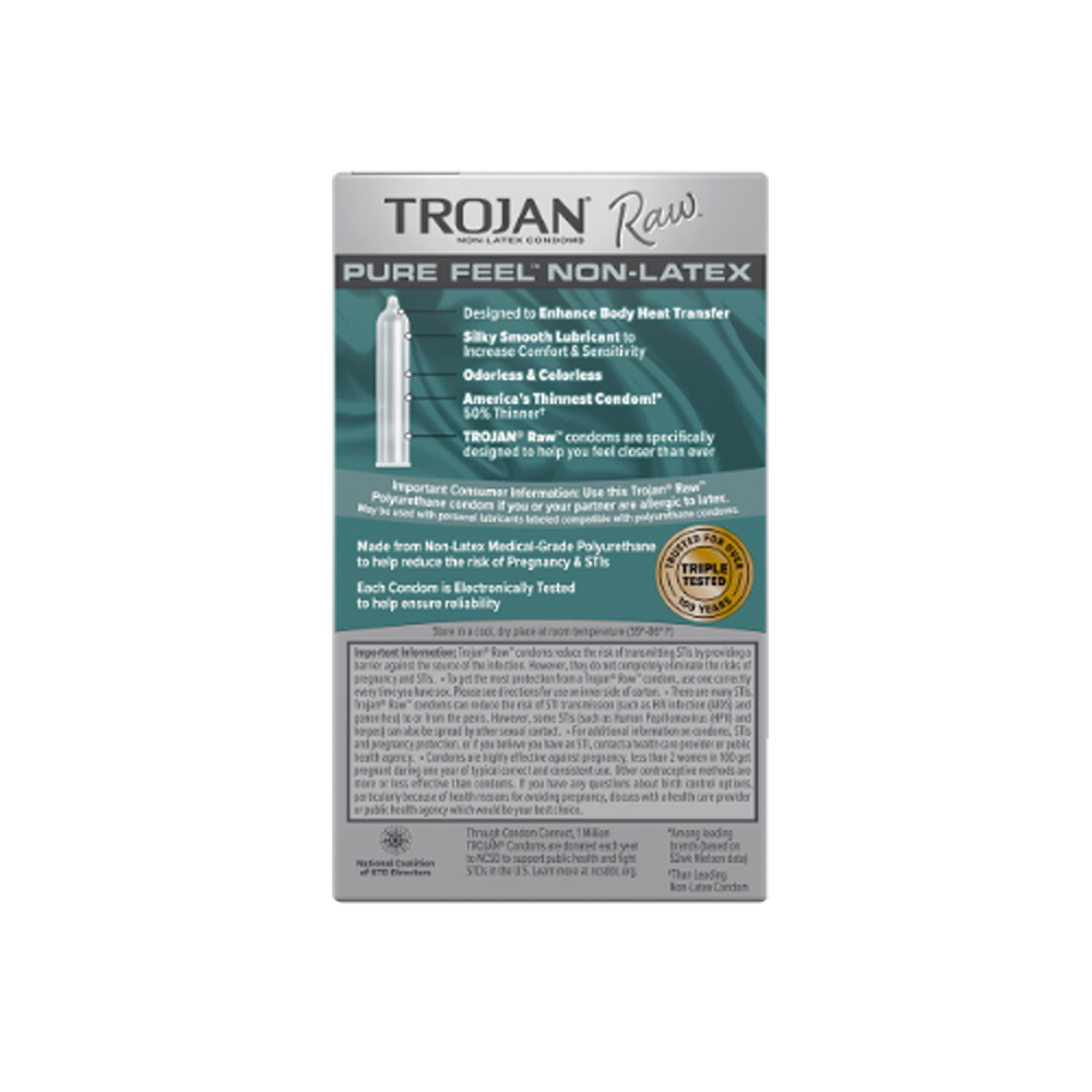 Trojan Raw Pure Feel Non-Latex - 10-Pack