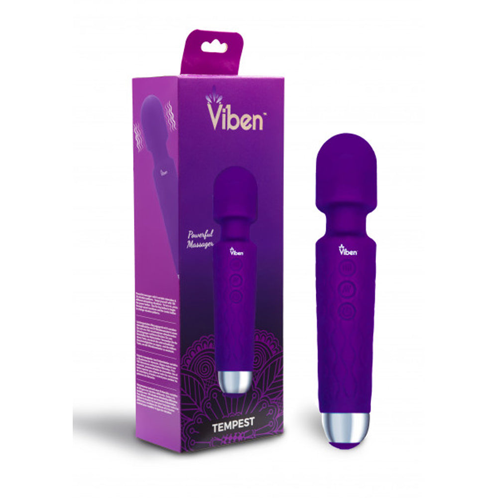 Viben Tempest Intense Wand Massager 20-Pattern 8-Speed Silicone - Violet