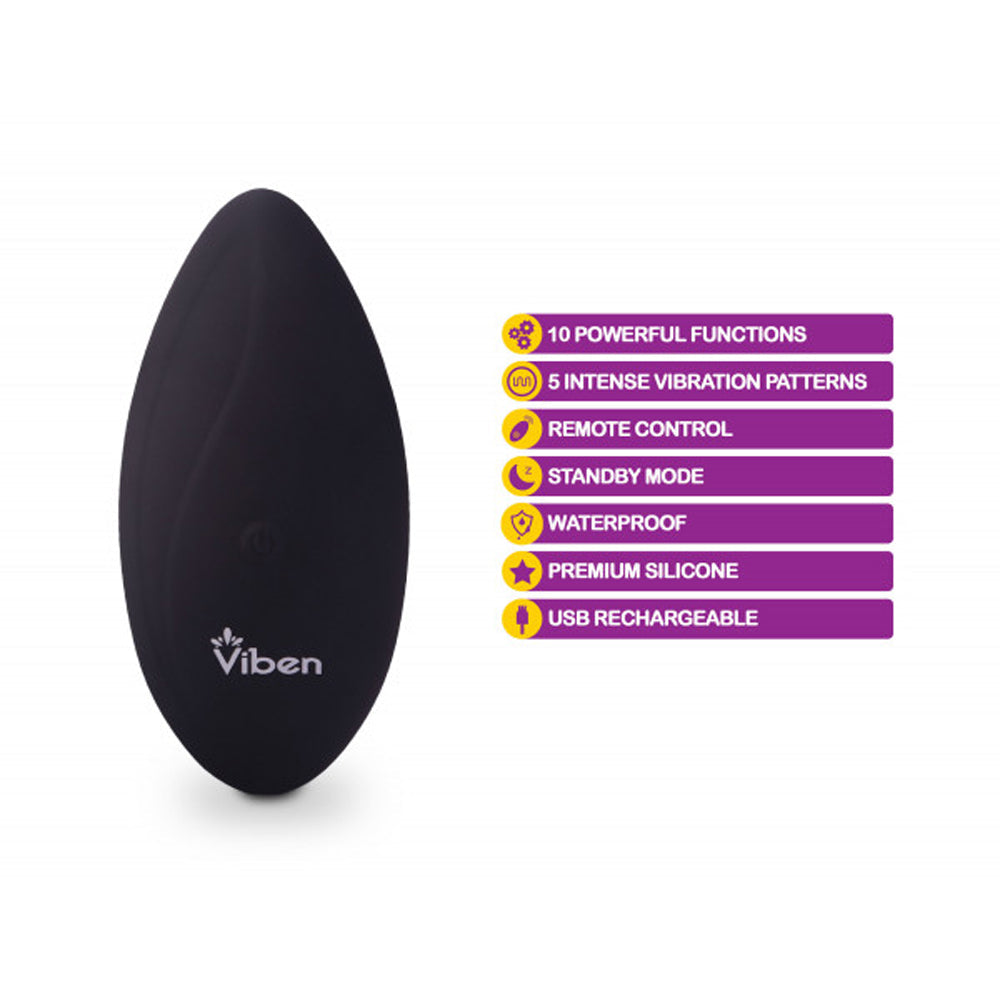 Viben Racy Remote Panty Vibrator 5.3 Inch – Black