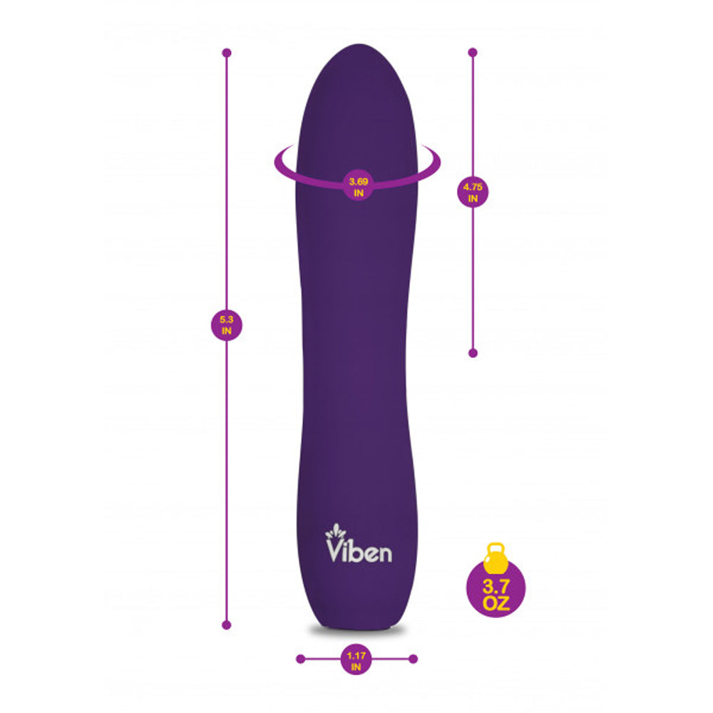 Vivacious 5.3" Inch Intense 10-Function Rechargeable Bullet Vibrator - Violet