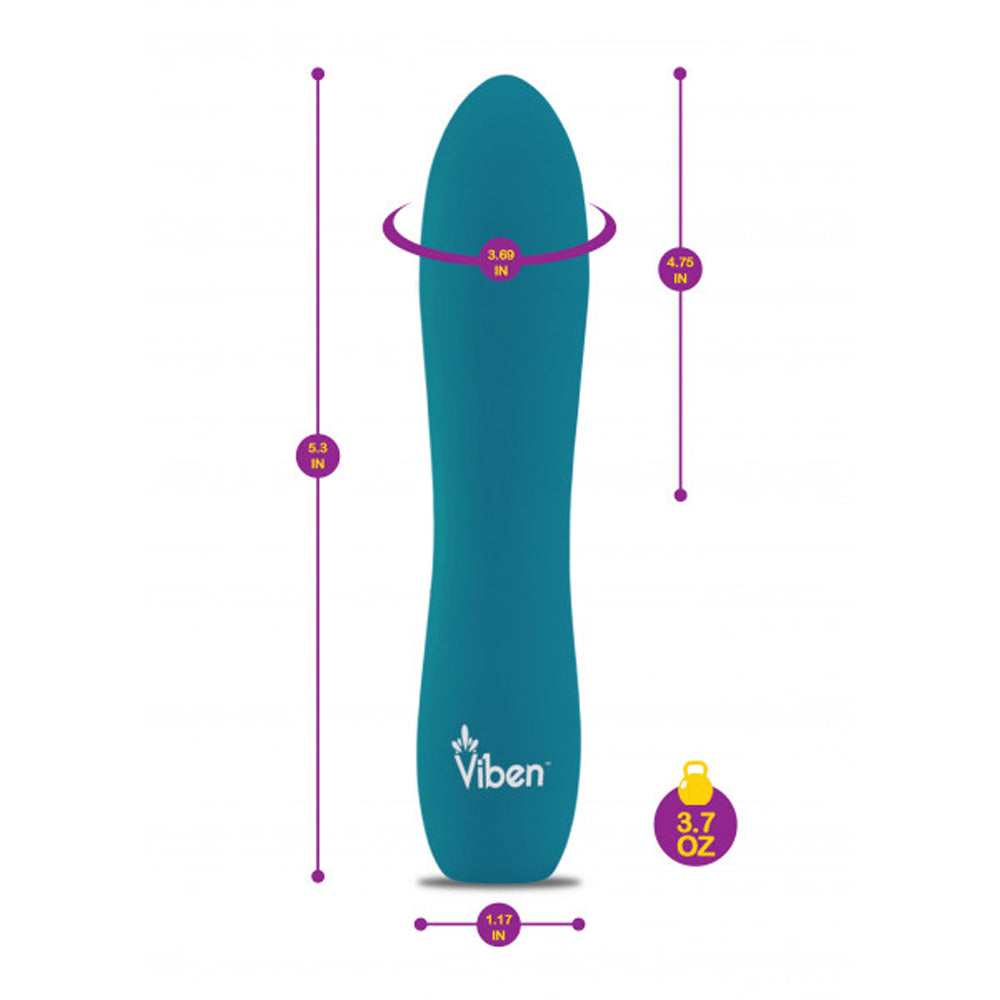 Vivacious 5.3" Inch Intense 10-Function Rechargeable Bullet Vibrator - Ocean
