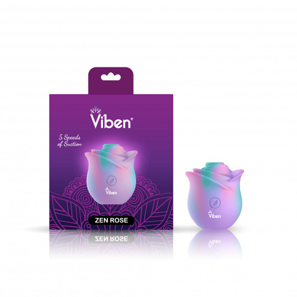 Viben Zen Rose Suction Vibrator - Unicorn