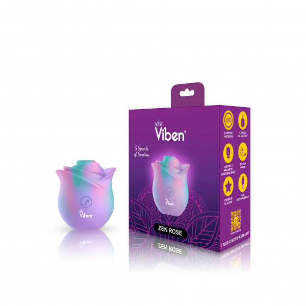 Viben Zen Rose Suction Vibrator - Unicorn