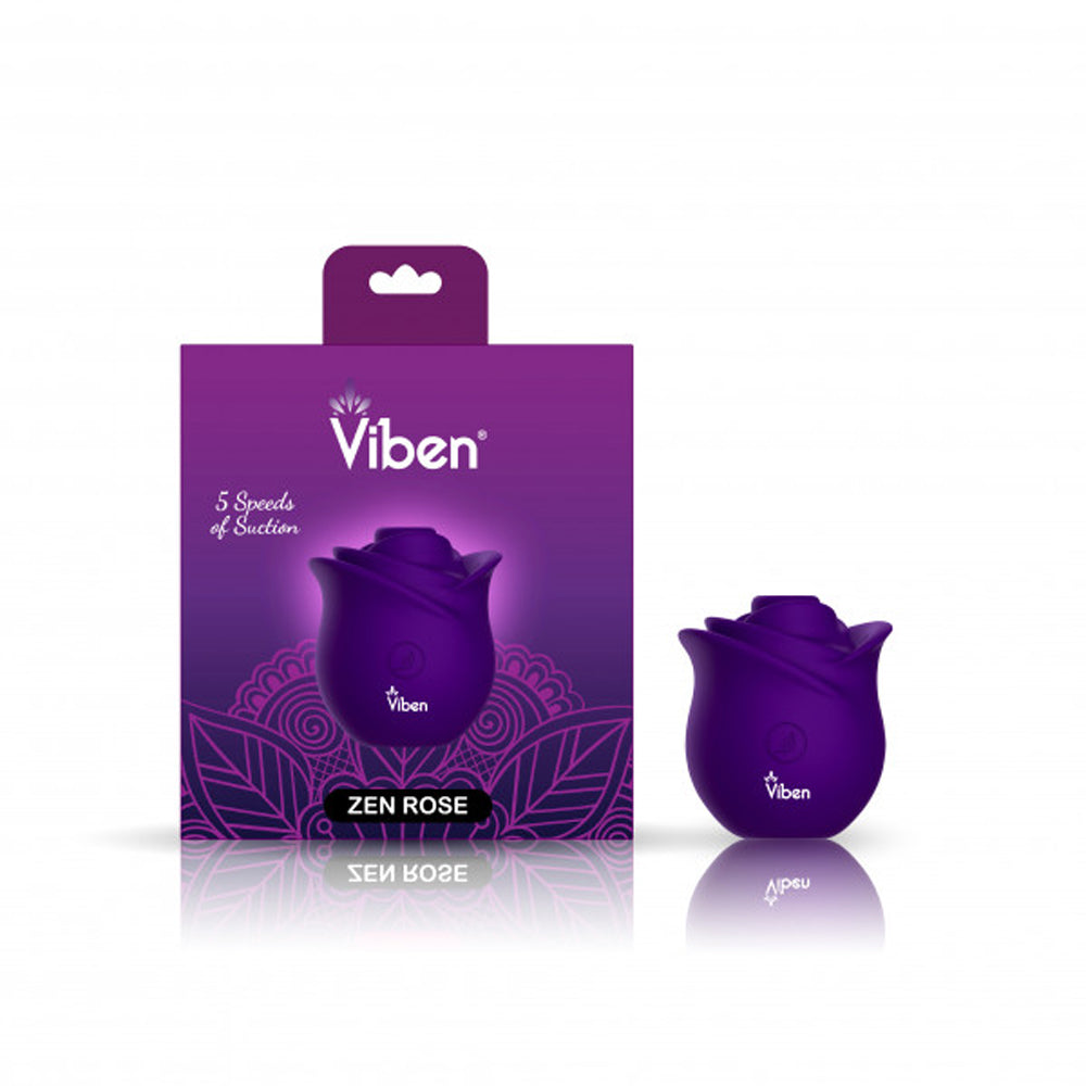 Viben Zen Rose Suction Vibrator - Violet
