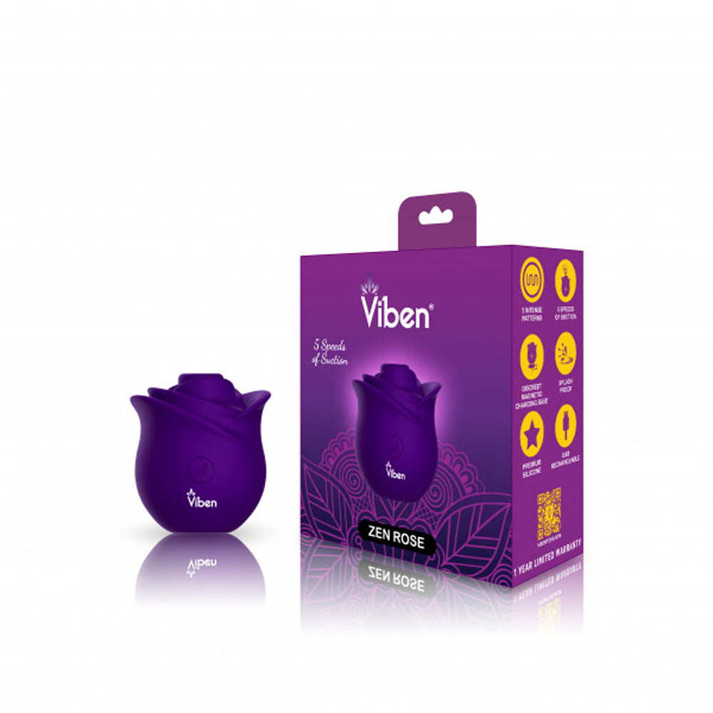 Viben Zen Rose Suction Vibrator - Violet