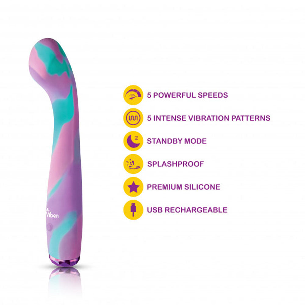 Viben Devotion G-Spot Massager 7 Inch Silicone Vibrator – Unicorn Multicolour