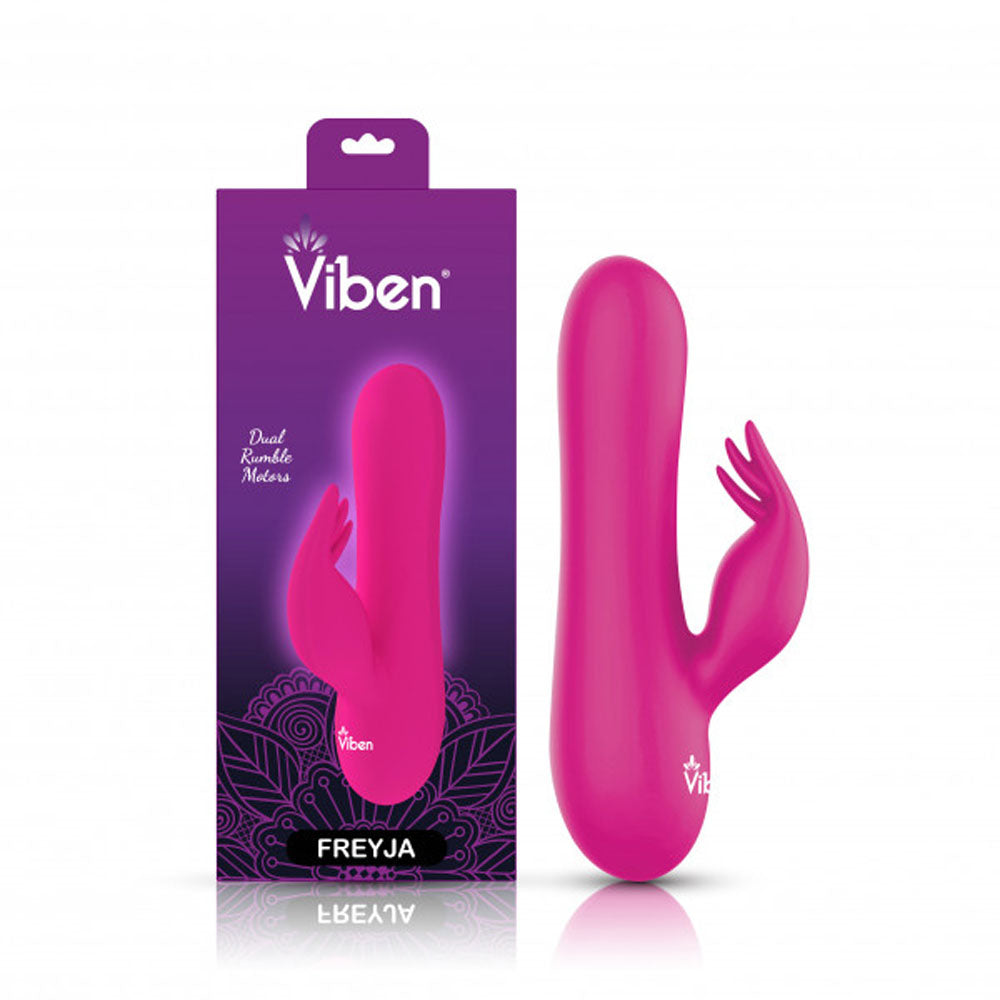 Viben Freyja Mini Dual Motor Silicone G-Spot Rabbit Vibrator - Pink