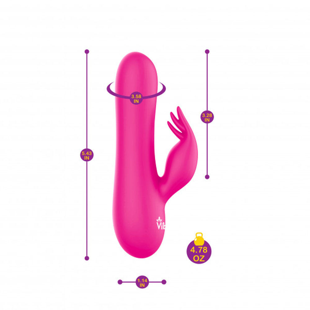 Viben Freyja Mini Dual Motor Silicone G-Spot Rabbit Vibrator - Pink