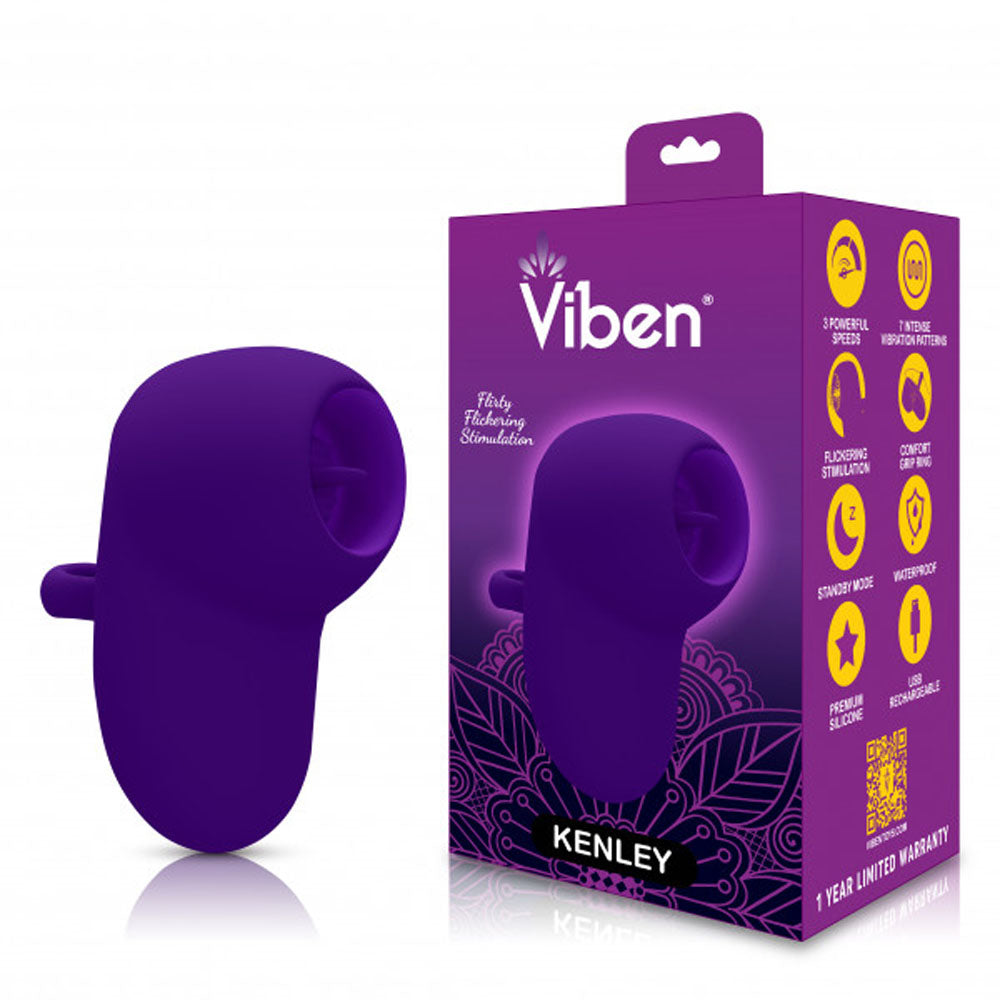 Viben Kenley Flickering Finger Vibrator Silicone Rechargeable - Violet