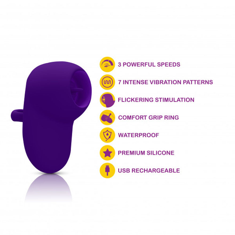 Viben Kenley Flickering Finger Vibrator Silicone Rechargeable - Violet