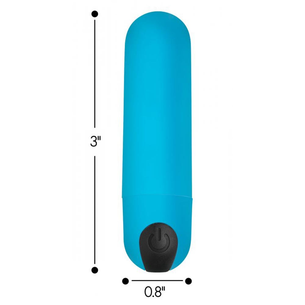 Bang! Vibrating Rechargeable Silicone Bullet with Remote Control - Blue