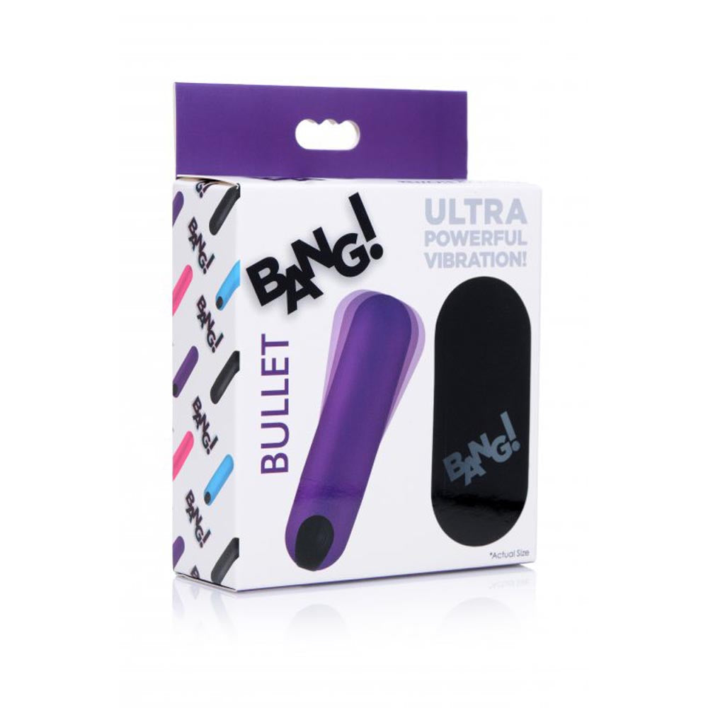 Bang! Vibrating Rechargeable Silicone Bullet with Remote Control - Purple