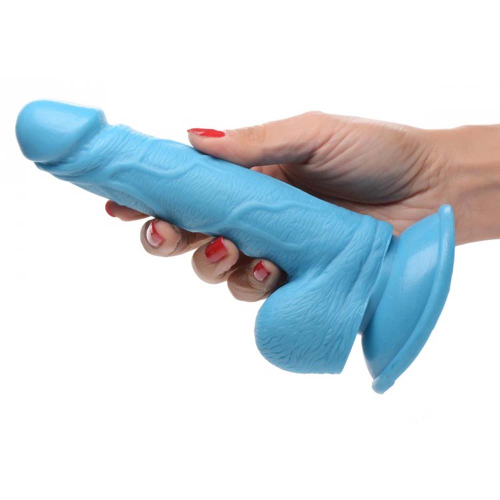 POP Peckers 6.5 Inch Realistic Dildo with Balls & Suction Cup – Blue