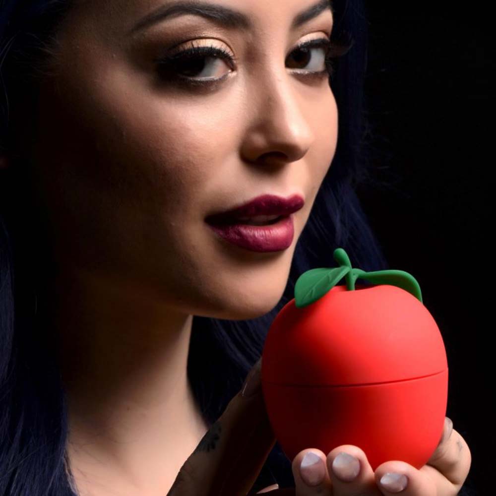 Shegasm Forbidden Apple Silicone Clitoral Stimulator Suction and Vibration Toy - Red