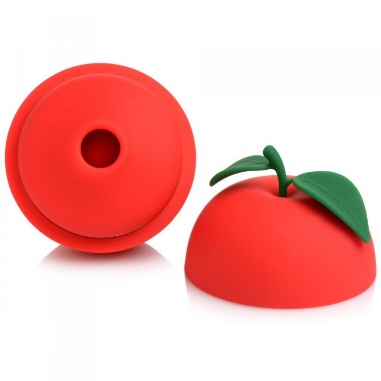 Shegasm Forbidden Apple Silicone Clitoral Stimulator Suction and Vibration Toy - Red