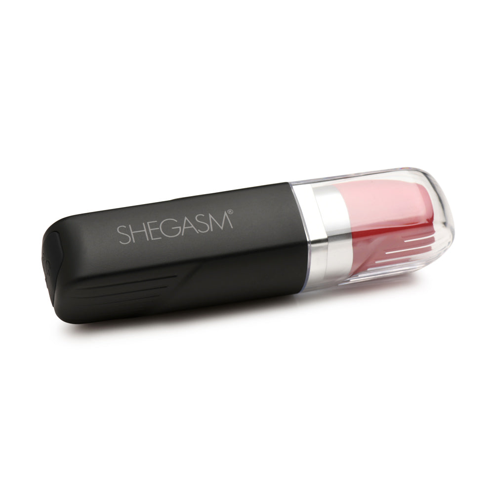 Shegasm Pocket Pucker Lipstick Clitoral Stimulator Vibrator - Black with Red