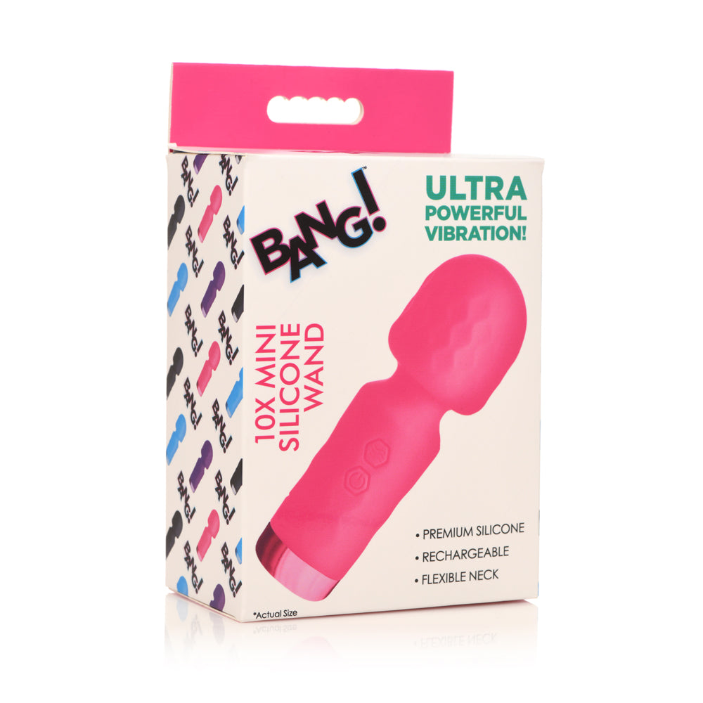 Bang! 10X Mini Silicone Wand Vibrator Splashproof - Pink