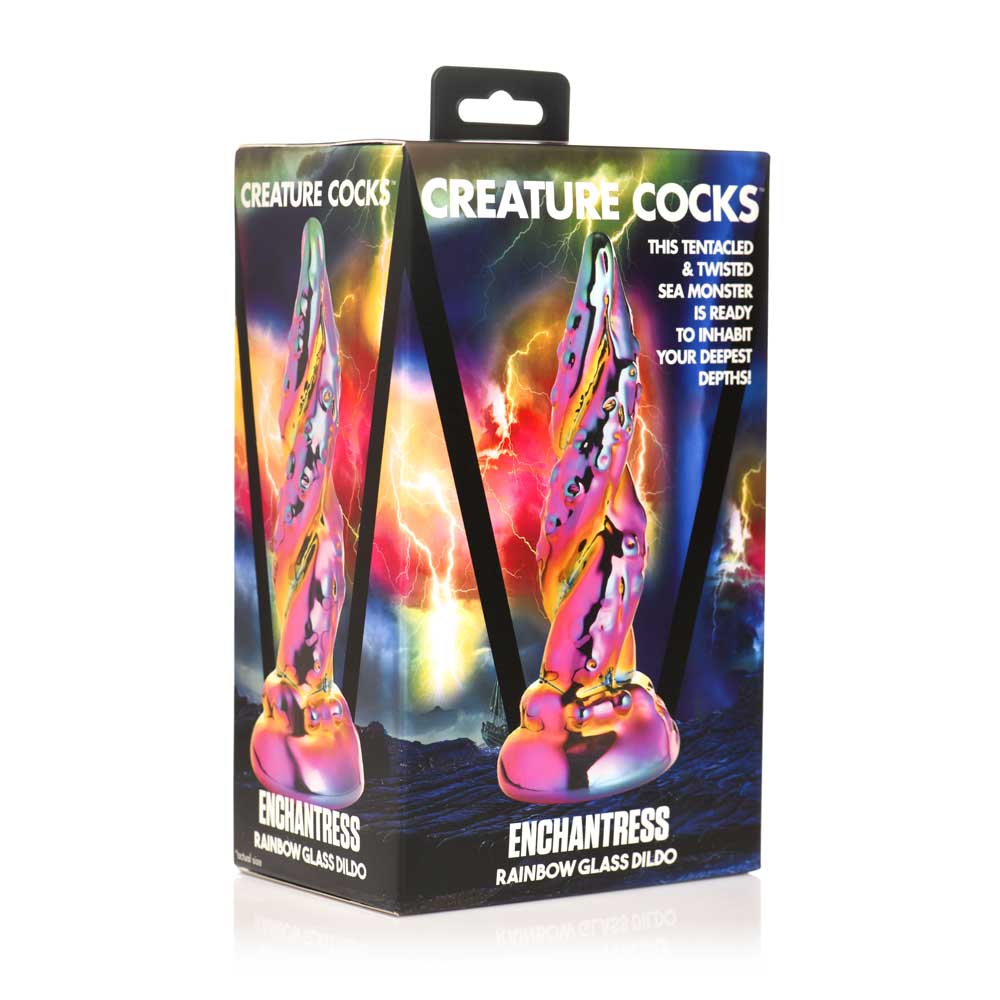 Creature Cocks Enchantress Rainbow 6.3 Inch Glass Dildo
