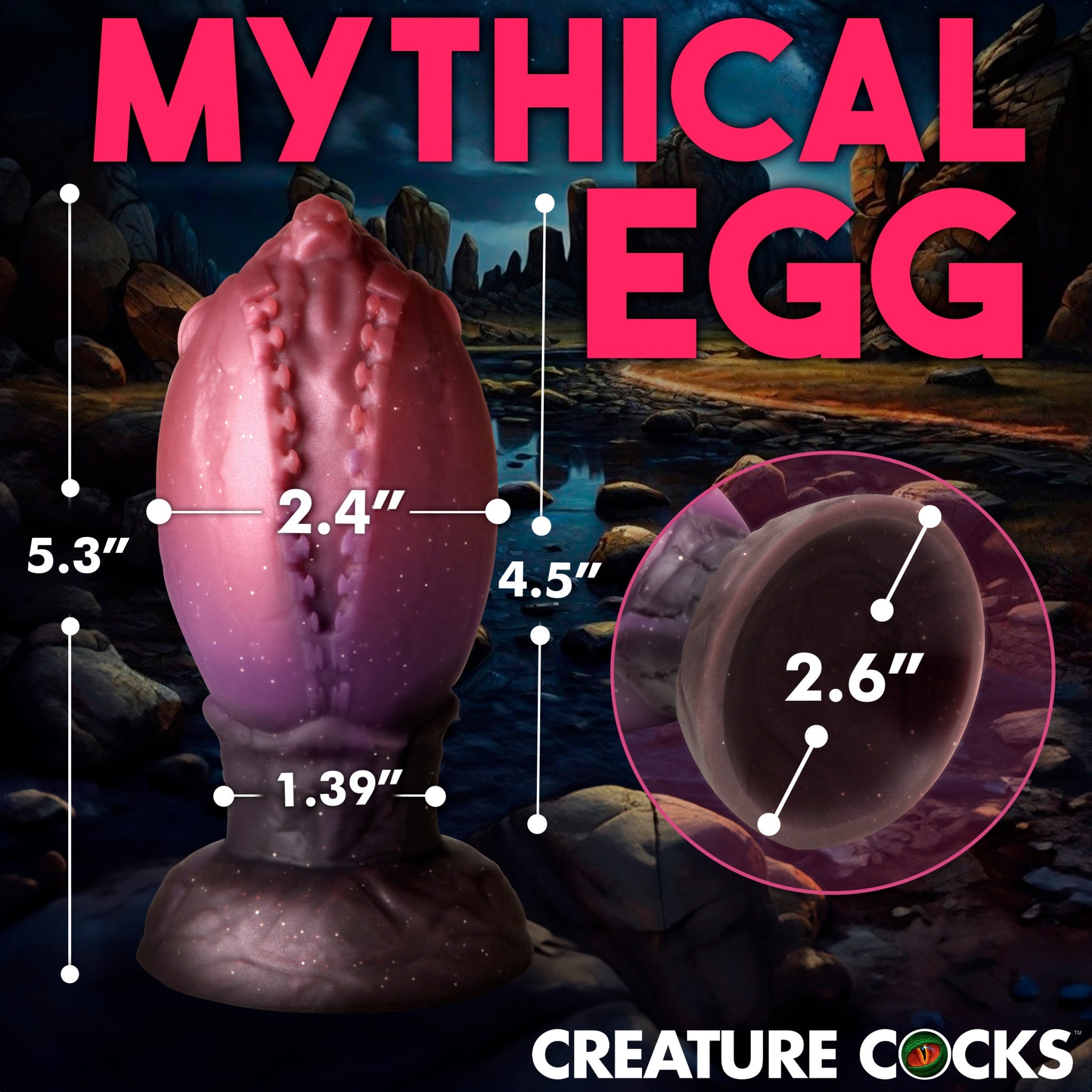 Creature Cocks Dragon Hatch Large Silicone Egg – Fantasy Roleplay Plug