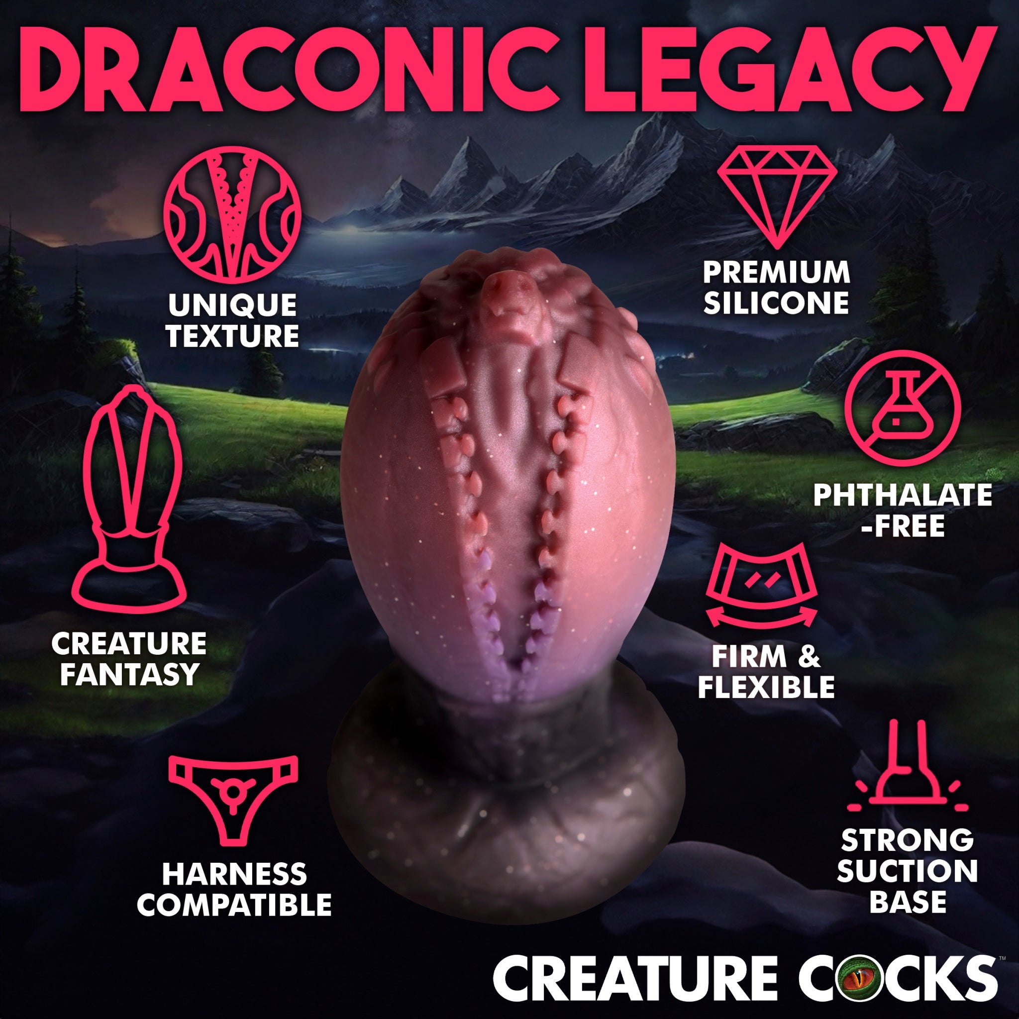 Creature Cocks Dragon Hatch Large Silicone Egg – Fantasy Roleplay Plug