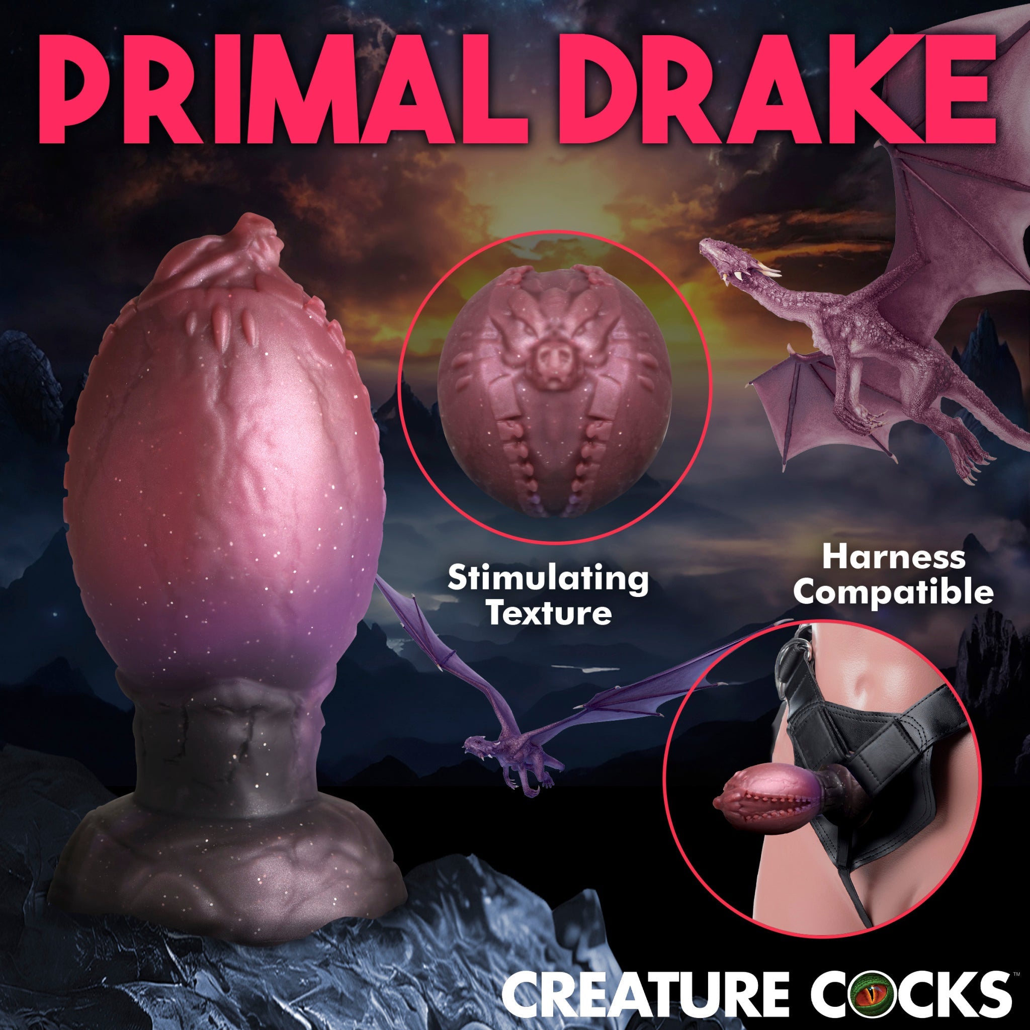 Creature Cocks Dragon Hatch Large Silicone Egg – Fantasy Roleplay Plug