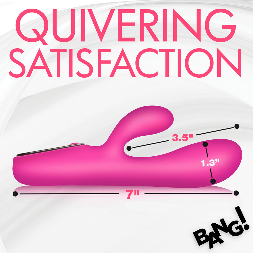 Bang! Dual Stimulation Digital Display Silicone Rabbit Vibrator - Pink