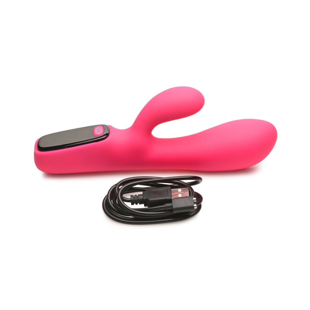 Bang! Dual Stimulation Digital Display Silicone Rabbit Vibrator - Pink